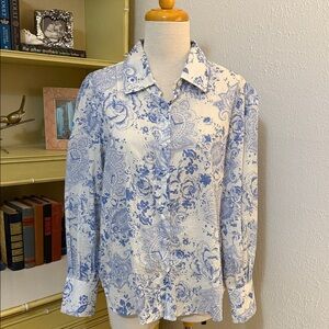 Charlie Paige Blue and White Button Down Shirt